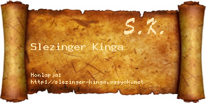 Slezinger Kinga névjegykártya